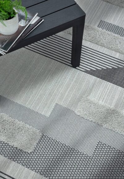 Monty Black Grey Geometric Indoor/Outdoor